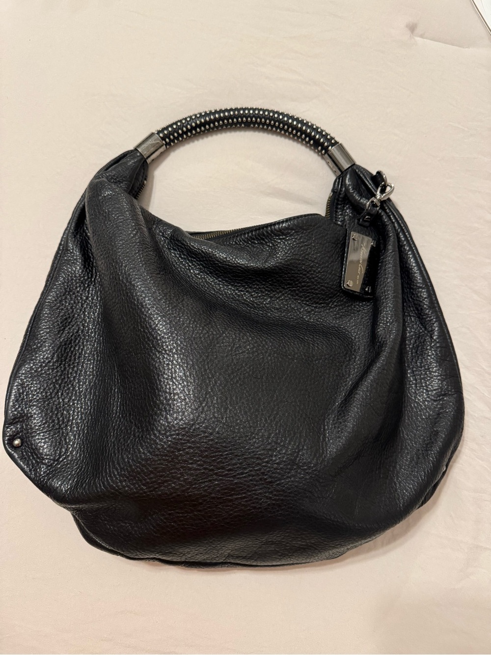 Kenneth Cole NY Soft Pebbled Leather Oversized Hobo Shoulder Bag